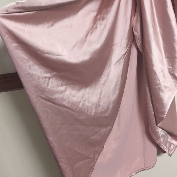 PrettyLittle‎ Thing Rose Pink Satin Cowl Strap Midi Dress Size 12 - Picture 6 of 14